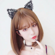 カチューシャ レディース ヘアアクセサリー 大人 猫耳 ネコ耳 レース リボン 鈴 ブラック 黒 コスプレ 仮装 おしゃれ プレゼント ギフト