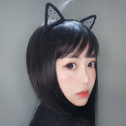 カチューシャ レディース ヘアアクセサリー 大人 猫耳 ネコ耳 レース リボン 鈴 ブラック 黒 コスプレ 仮装 おしゃれ プレゼント ギフト