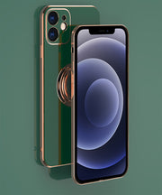 iPhone用ケース スマホカバー アイフォン用 落下防止 リング付き メッキ加工 カメラ保護 薄型 軽量 背面保護 傷防止 スタンド機能 おしゃれ きれいめ 上品 かわいい シンプル