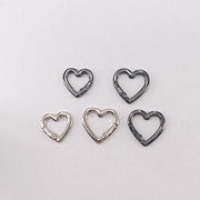 カラビナ キーホルダー ハート型 5個セット アクセサリーパーツ ミニ 小さめ メタル 金属 留め具 金具 手芸 ハンドメイド DIY 手作り クラフト材料 おしゃれ かわいい