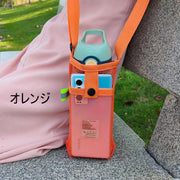 水筒ケース 水筒カバー ボトルホルダー ボトルカバー 日用品雑貨 肩掛け 斜め掛け メッシュ 無地 単色 シンプル ポケット付き スマホ入れ かわいい おしゃれ お出かけ
