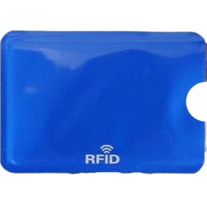 スキミング防止 カードケース 5枚セット RFID磁気防止 スリーブ カード情報保護 ロゴ×ブルー バリエーション画像