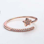 指輪 リング レディース アクセサリー 星 ビジュー オープンリング かわいい プレゼント 誕生日 クリスマス ホワイトデー
