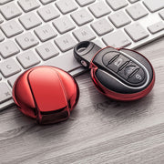 スマートキーカバー スマートキーケース BMW MINI専用 キーホルダー 光沢 F54 F55 F56 F57 F60 アクセサリー スタリッシュ かっこいい シンプル 無地 傷防止 フィット 全面保護 キーフォルダー レッド ブルー 青 赤 ピンク ゴールドカラー シルバーカラー ブラック ツヤ 高級感