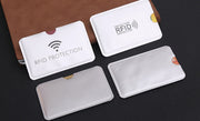 カードケース スキミング防止 5枚セット カード入れ 磁気防止 RFID カードホルダー クレジットカードケース 薄型 カードホルダー キャッシュカード入れ ICカード入れ シンプル ベーシック 定番 無地 単色 英字入り 贈り物 銀色 黒 赤 黄 橙 青 緑 ローズ