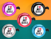 自転車用ベル 子供用 キッズ ジュニア 自転車用アクセサリー サイクルベル 警音器 ラウンド型 丸型 英字 ロゴ ハート 簡単取り付け カラフル