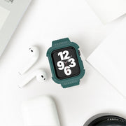 AppleWatch用バンド 腕時計用ベルト 交換バンド アップルウォッチ用 ケース一体型 男女兼用 メンズ レディース 傷防止 耐衝撃 保護 シリコン SE Series9 Series8 Series7 交換用 付け替え カジュアル シンプル おしゃれ かっこいい お出かけ アウトドア 通勤 黒 赤 青 緑 ピンク 38mm 40mm 42mm