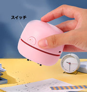 卓上クリーナー 卓上掃除機 USB充電式 コードレス ハンディ ミニ 小型 コンパクト 吸引力 底面ブラシ キーボード パソコン デスク 車内 消しゴム ほこり ホコリ 消しかす 卓上そうじ機 電動