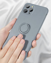 スマートフォンケース iPhone対応ケース リング一体型 ソフト シリコン 落下防止 背面保護 傷防止 おしゃれ かわいい 単色 無地 シンプル スタンド機能 車載ホルダー対応 ユニセックス メンズ レディース 女性 男性 婦人 スマホカバー