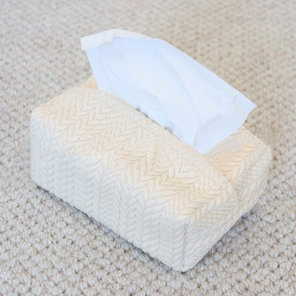 ティッシュケース ティッシュカバー ソフトパックティッシュ フック付き 編み込み風 無地 商品画像5