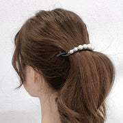 バナナクリップ ヘアクリップ 髪留め 髪飾り ヘアアレンジ ヘアアクセサリー レディース 女性 婦人 ファッション小物 イミテーションパール シンプル かわいい おしゃれ