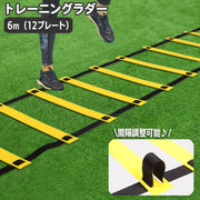 トレーニングラダー スポーツ用品 6m プレート12枚 収納袋付き 練習 器具 スピードラダー ステップ はしご スポーツ フィットネス 俊敏性 サッカー フットサル 運動 便利 シンプル 折りたたみ コンパクト 持ち運び