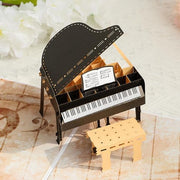 バースデーカード 手紙 ポップアップカード グリーティングカード HAPPYBIRTHDAY メッセージカード 立体 3D 飛び出すイラスト グランドピアノ 音符 クラシック ブラック ブラウン シック 可愛い キュート おしゃれ 誕生日 記念日 イベント 母の日 父の日 プレゼント ギフト
