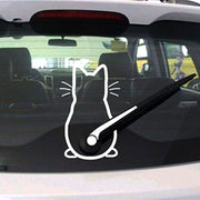カーステッカー デカール 自動車用 ネコ ねこ 猫 後ろ姿 リアガラス バックウインド リヤウインド 窓ガラス かわいい おしゃれ モノトーン ブラック ホワイト 黒 白
