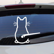 カーステッカー デカール 自動車用 ネコ ねこ 猫 後ろ姿 リアガラス バックウインド リヤウインド 窓ガラス かわいい おしゃれ モノトーン ブラック ホワイト 黒 白