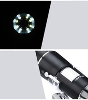 デジタル顕微鏡 1600倍 PC パソコン 顕微鏡 USB USB式顕微鏡 マイクロスコープ LED LEDライト ライト付き 鮮明 高倍率 観察 電子顕微鏡