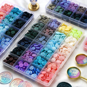 シーリングワックス 封蝋 15マス 約350粒セット シーリングスタンプ用品 小粒 花 フラワー 向日葵 ひまわり 結婚式 招待状 手紙 DIY 手作り 上品 エレガント ステーショナリー用品 文房具 装飾 シール 便箋 プレゼント 贈り物 包装