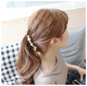 バナナクリップ ヘアクリップ ヘアアクセサリー レディース 髪留め 髪飾り ヘアアレンジ パール＆ラインストーン