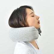 ネックピロー フード付き 首枕 腰枕 トラベルピロー 飛行機 車 新幹線 U型 携帯用 持ち運び 旅行 オフィス 仮眠 お昼寝 負担軽減 シンプル