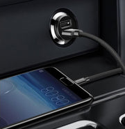 車用充電器 カーチャージャー 車用品 カー用品 シガーソケット USB 2ポート 3.1A 12V 24V コンパクト スマホ iPhone android ブラック ホワイト 2連
