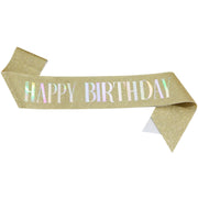 たすき 文字入り パーティー用 誕生日 HAPPYBIRTHDAY お祝い イベント パーティー用品 グッズ サプライズ 演出 主役 ラメ キラキラ カラフル ギフト 軽量 持ち運び簡単