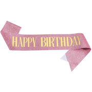 たすき 文字入り パーティー用 誕生日 HAPPYBIRTHDAY お祝い イベント パーティー用品 グッズ サプライズ 演出 主役 ラメ キラキラ カラフル ギフト 軽量 持ち運び簡単