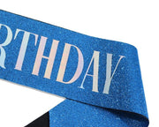 たすき 文字入り パーティー用 誕生日 HAPPYBIRTHDAY お祝い イベント パーティー用品 グッズ サプライズ 演出 主役 ラメ キラキラ カラフル ギフト 軽量 持ち運び簡単