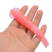 ソフトルアー イカ型ワーム 単品 1個 12.5cm 9.5g ソフトベイト 半透明 ラメ入り ドット 疑似餌 釣り餌 フィッシング用品 釣具 釣り つり 仕掛け 海釣り 船釣り 川釣り アウトドア用品