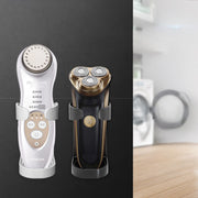 電気シェーバーホルダー 電動髭剃りラック 電動歯ブラシ立て 粘着式 貼り付け 壁掛け 壁面収納 調節可能 水切り 穴付き ホルダー 工具不要 穴あけ不要 簡単取付 ひげ剃り器 洗面所 手洗い場