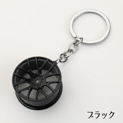 キーホルダー キーリング 鍵ホルダー 男性 男の子 ユニセックス 雑貨 金属製 車好き カーホイール型 メタリック プレゼント ギフト シンプル かっこいい ファッション小物