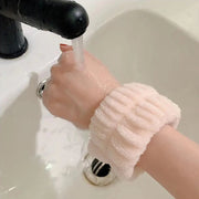 リストバンド 2個セット 手首バンド ウォッシュバンド 手洗い 汗止め 洗顔用 吸水 ふわふわ 柔らかい 袖濡れ防止 水濡れ防止