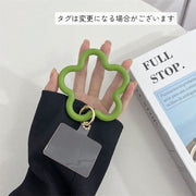 スマホリングストラップ シリコンリング スマホ用品 フラワー ブルー ホワイト ピンク シンプル かわいい 落下防止