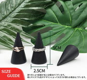 リングホルダー リングスタンド 5個セット 指輪ホルダー アクセサリーケース アクセサリー収納 木製 インテリア 見せる収納 シンプル おしゃれ 黒