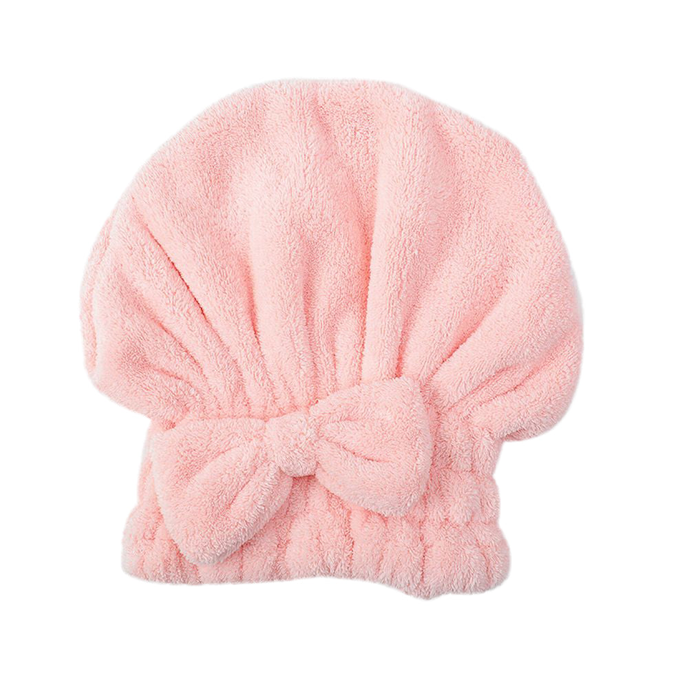 ヘアドライタオル タオルキャップ ドライキャップ レディース 女性用 大人用 リボン ふわふわ もこもこ 吸水 速乾 乾燥 おしゃれ かわいい デイリー 単色 無地 シンプル リラックス バス用品 お風呂 温泉 水泳 ジム 日用品 雑貨