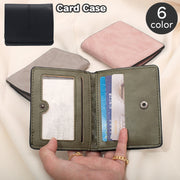 クレジットカードケース カードホルダー 二つ折り レザー調 スナップボタン おしゃれ かわいい シック ベーシック シンプル 無地 単色 レディース メンズ 男女兼用 ユニセックス ギフト プレゼント 贈り物 女性用 男性用