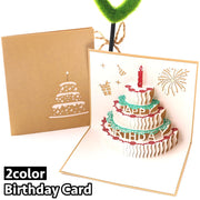 バースデーカード グリーティングカード 手紙 誕生日 HAPPYBIRTHDAY ポップアップ 飛び出す 立体 3Dケーキ 封筒付き メッセージカード かわいい おしゃれ キュート