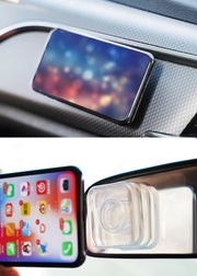 車用スマホホルダー カー用品 車内 ケータイホルダー ダッシュボード 丸型 四角形 クリアカラー 充電コード 巻き 持ち運び コンパクト
