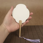 うちわ 団扇 ミニ 小型 無地 タッセル 紙製 竹製ハンドル 手描き 書道 絵画 手芸 DIY ハンドメイド 手作り 工作 素材