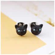 ピアス アクセサリー 子猫フェイス アニマルピアス 猫 ラインストーン かわいい 女性 レディース カジュアル 贈り物 プレゼント