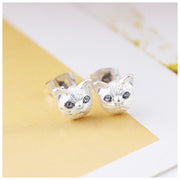 ピアス アクセサリー 子猫フェイス アニマルピアス 猫 ラインストーン かわいい 女性 レディース カジュアル 贈り物 プレゼント