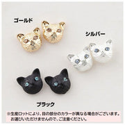 ピアス アクセサリー 子猫フェイス アニマルピアス 猫 ラインストーン かわいい 女性 レディース カジュアル 贈り物 プレゼント