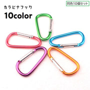 カラビナフック 同色10個セット カラビナ Dカン Dリング キーフック キーホルダー 多用途 D型カラビナ アウトドア バッグアクセサリー ベルトアクセサリー 登山 キャンプ マルチフック メタルカラー カラバリ豊富 便利グッズ シンプル 黒 銀色 赤 緑 青 金色 紫 黄