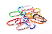 カラビナフック 同色10個セット カラビナ Dカン Dリング キーフック キーホルダー 多用途 D型カラビナ アウトドア バッグアクセサリー ベルトアクセサリー 登山 キャンプ マルチフック メタルカラー カラバリ豊富 便利グッズ シンプル 黒 銀色 赤 緑 青 金色 紫 黄