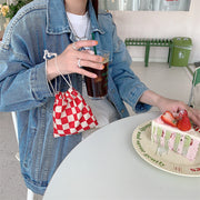 巾着袋 きんちゃく袋 レディース 女性 大人 巾着ポーチ 小物入れ 花柄 チェック柄 コーデュロイ おしゃれ かわいい 可愛い 小物 収納 持ち運び お出かけシーン