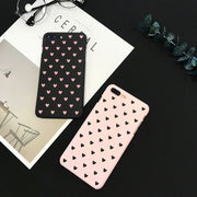 Phone用ケース iPhone用カバー スマホケース スマホカバー ハート ハート柄 ピンク ブラック 背面保護 傷予防 傷防止 携帯電話保護 iPhone用 キラキラ ソフト やわらかい スマートフォン アイフォン用 携帯ケース 保護カバー おしゃれ