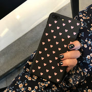 Phone用ケース iPhone用カバー スマホケース スマホカバー ハート ハート柄 ピンク ブラック 背面保護 傷予防 傷防止 携帯電話保護 iPhone用 キラキラ ソフト やわらかい スマートフォン アイフォン用 携帯ケース 保護カバー おしゃれ