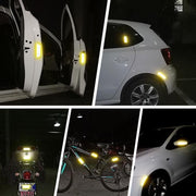 反射ステッカー 6枚セット カーステッカー 反射テープ リフレクター シール 車用品 カー用品 自転車 バイク 自動車 夜間 警告 安全対策 事故防止 緑 赤 シンプル