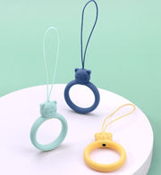 リングストラップ スマホストラップ 携帯ストラップ スマホ用品 スマホアクセサリー キーホルダー 落下防止 シリコン 猫 ネコ お洒落 くすみカラー カラバリ豊富 シンプル 可愛い キュート