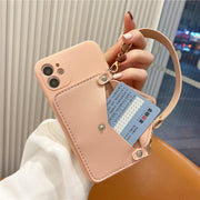 iPhoneケース スマホケース カードポケット ボタン 持ち手付き 背面保護 傷防止 汚れ防止 シンプル 可愛い お洒落 iPhoneカバー スマホカバー スマートフォンケース アイフォンケース プチギフト 贈り物
