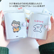 システム手帳 3穴 ミニバインダー トレカケース リフィル付き ミニサイズ メモ帳 文房具 シンプル クリア 持ち運び 学生 学校 仕事用 ビジネス用
